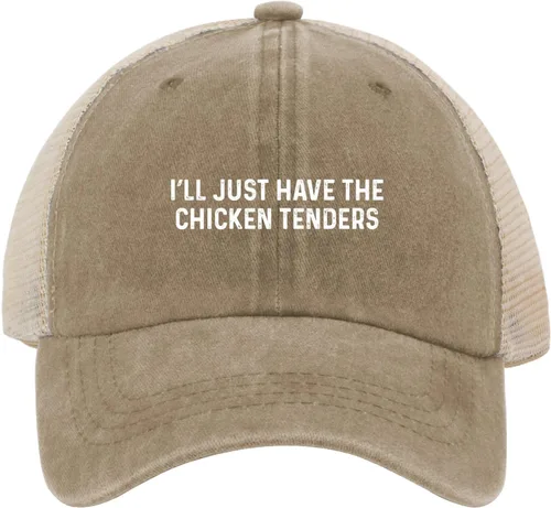 Vista 8 de I’ll Just Have The Chicken Tenders Trucker Hat Women Vintage Mesh Cap for Summer