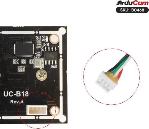 Vista 6 de Arducam Módulo de cámara USB 1080P, cámara Lightburn de baja distorsión de poca luz, 2MP CMOS IMX323 Mini UVC USB2.0 placa de cámara web con lente