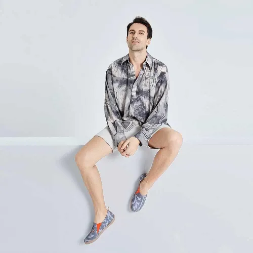 Vista 5 de UIN Zapatos de viaje con diseño artístico para hombre, mocasines informales, elegantes, ligeros, cómodos, a la moda