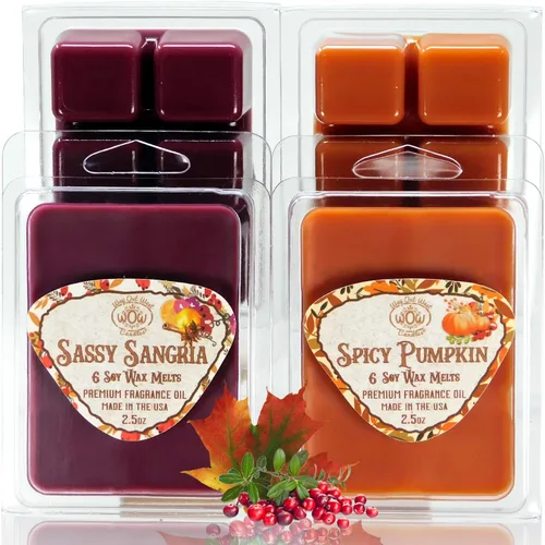 Vista 10 de Cera perfumada para calentadores de cera, ambientador aromático, paquete de 4, juego surtido de 6 cubos de fusión, hecho a mano en Estados Unidos