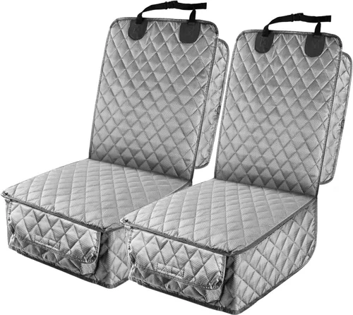 Vista 9 de PETICON Funda impermeable para asiento delantero de automóvil, 2 unidades Negro