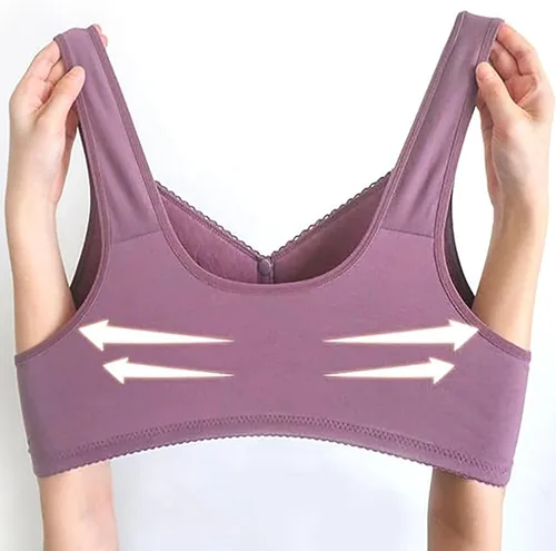 Vista 6 de Ainid Brasier con botón frontal, cómodo y transpirable, brasier deportivo para mujer