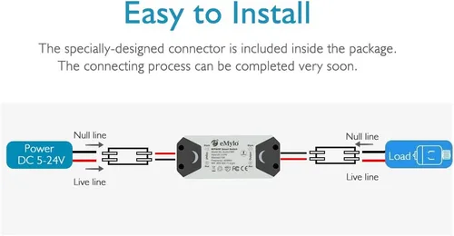 Vista 6 de eMylo Controlador de motor de interruptor RF inalámbrico Smart Switch Módulo de relé Interruptor de control remoto con receptor RF DC 12V 433Mhz