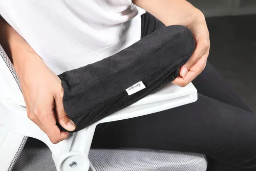 Vista 8 de Aloudy Almohadillas ergonómicas de espuma viscoelástica para silla de oficina, cómodas fundas para reposabrazos de silla de juegos, para codos