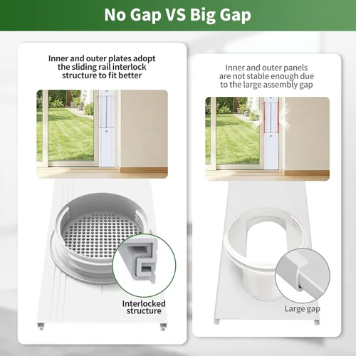 Vista 3 de Kit de ventilación de aire acondicionado portátil mejorado para puerta corrediza con filtro de acoplador 4 en 1, adecuado para manguera de escape