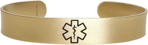 Vista 12 de Pulsera de identificación de alerta médica, acero inoxidable 316L, personaliza y personaliza, selecciona un tamaño de muñeca, de 6 a 9 pulgadas