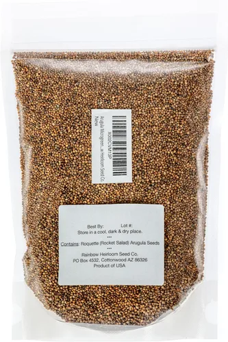 Vista 2 de Arugula Microgreen Seeds - Bolsa resellable de 1 libra a granel Verdes picantes y sabrosos Semillas tradicionales sin OMG Ensalada de cohete
