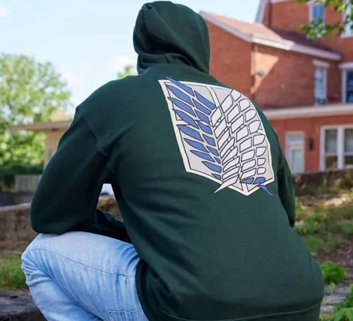 Vista 5 de Ripple Junction Attack on Titan - Sudadera con capucha para hombre con cremallera completa y cremallera completa en la parte delantera y trasera