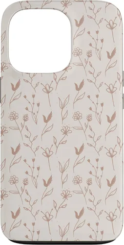 Vista 10 de iPhone 16 Hojas Botánico Flor Planta Línea Arte Terracota Case