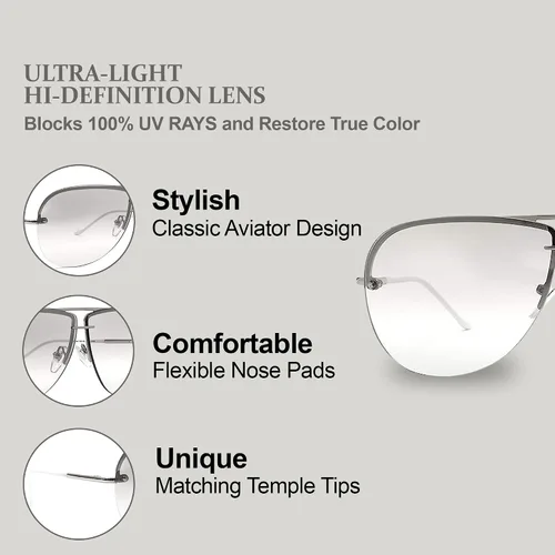 Vista 5 de NYS Collection Gafas de sol de aviador para mujer y hombre, 100% protección UV400