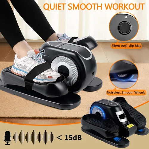 Vista 4 de Zakle Under Desk Elliptical Machine, Electric Elliptical Training Machine w/Remote Control, 12 Speed Levels, Quiet Seated Pedal Exerciser for Home