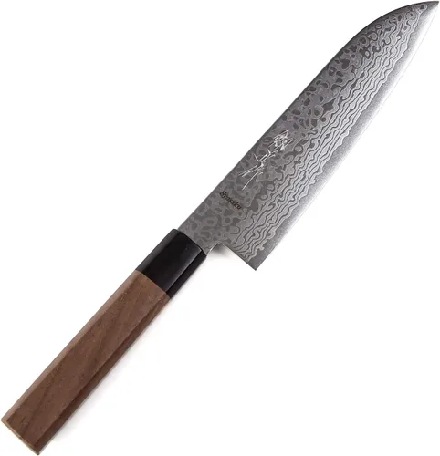 Vista 20 de Cuchillo japonés Damasco ZA18 mango de madera octogonal de magnolia de 69 capas, 6 pulgadas (5.906 in)