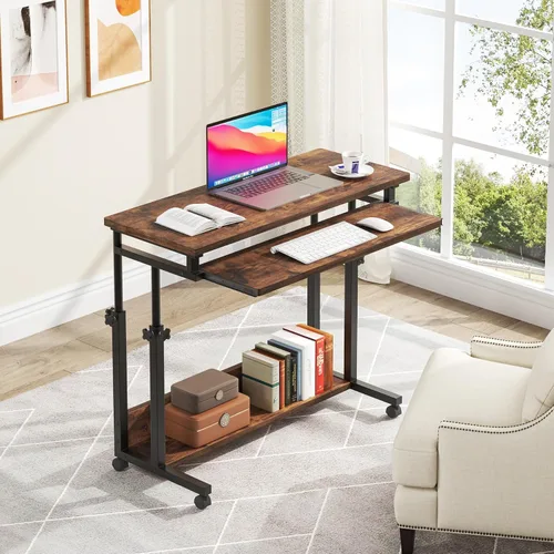 Vista 3 de [Usado] Tribesigns Escritorio portátil para sofá y cama, mesa de computadora portátil de altura ajustable, escritorio pequeño de pie, carrito