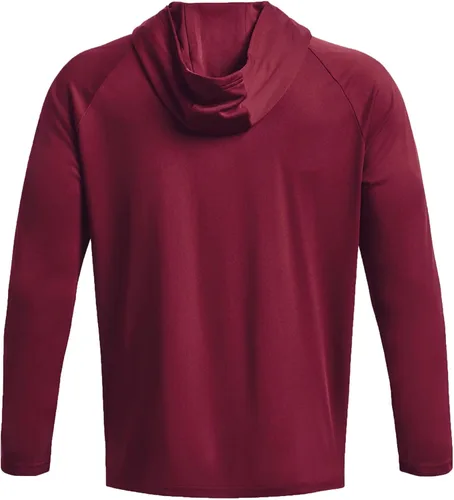 Vista 5 de Under Armour Sudadera con capucha de manga larga Velocity Wordmark para hombre, Liga RojoRojo-626