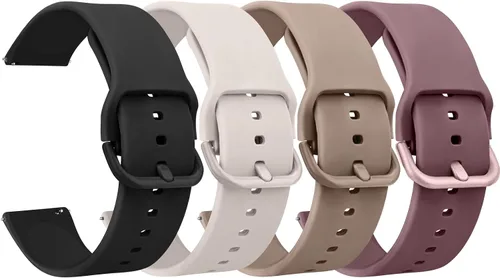 Vista 9 de Meliya Paquete de 4 correas de reloj, 0.78 pulgadas, 0.86 pulgadas, correa de repuesto de silicona suave de liberación rápida para mujeres y hombres