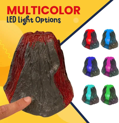 Vista 5 de Luz nocturna que cambia de color del volcán para el dormitorio de los niños - LED Touch Sensor Lava Lámpara de juguete