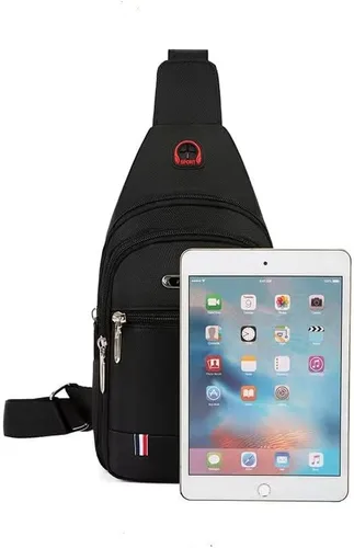 Vista 5 de Bolso de pecho de lona para hombre Bolsa de ocio deportiva pequeña mochila Oxford tela bolsa de mensajero de un solo hombro