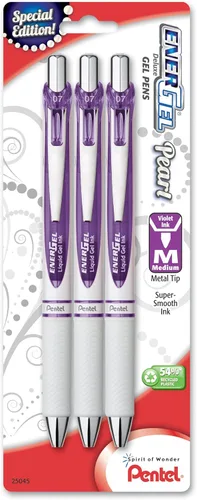 Vista 8 de Pentel EnerGel Deluxe RTX - Bolígrafo retráctil de gel líquido Retráctil, línea media, punta de aguja, tinta negra, rosa, azul y morada