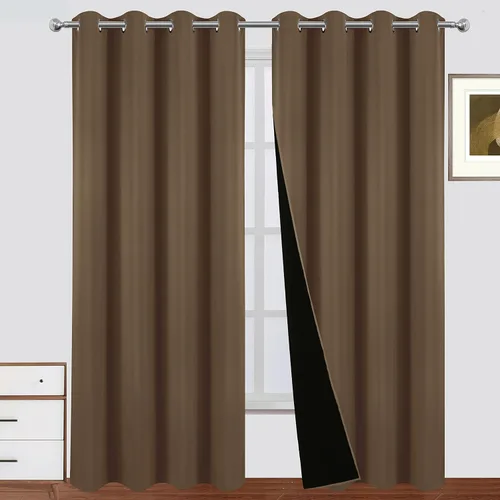 Vista 14 de LEMOMO Cortinas 100% opacas de 38 x 54 pulgadas, 2 paneles de oscurecimiento con aislamiento térmico para dormitorio