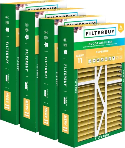 Vista 10 de Filterbuy Filtro de aire MERV 11 de 10 x 17 x 2 pulgadas Defensa Superior contra Mascotas y Alergias (paquete de 4), filtros exteriores plisados