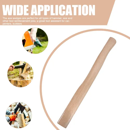 Vista 5 de Angoily 1 Unidades de mango de repuesto mango de madera hacha de carpintería con cuñas martillo agarre hacha accesorio 19.7 in camping