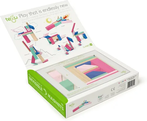 Vista 4 de Juego de bloques magnéticos de 14 piezas Tegu, sets de 14 piezas, talla única , Blossom