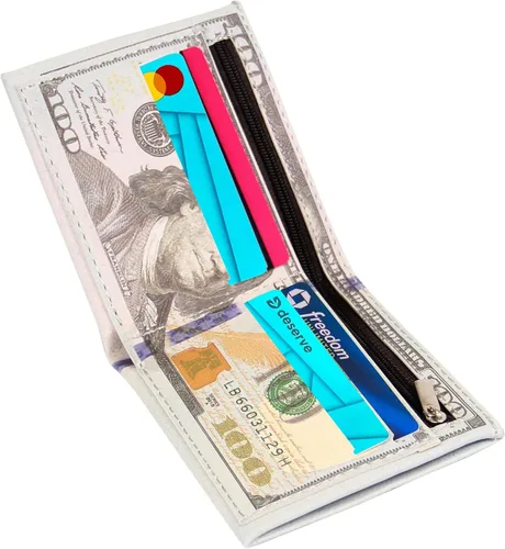 Vista 4 de Sibalasi - Funda para tarjetas de visita con clip para billetes de dólar estadounidense para hombre