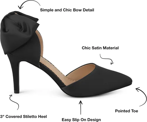 Vista 2 de Journee Collection Zapatos de tacón D'Orsay con punta de lazo para mujer
