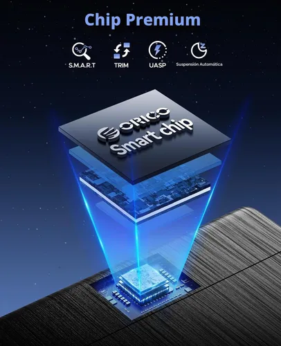 Vista 7 de ORICO Caja de disco duro externo USB 3.0 a SATA III de 2.5 pulgadas para disco duro SATA HDD/SSD de 2.5 pulgadas 0.276 in-0.374 in sin herramientas