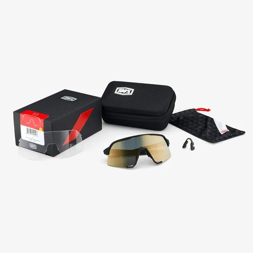 Vista 4 de Lentes de espejo 100% S3-White-Hiper para hombre, blanco cristal rojo multicapa, mediano