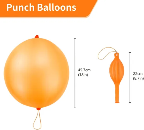 Vista 2 de RUBFAC Globos de perforación, globos de cumpleaños para niños, 25 bolas hinchables de neón gruesas y resistentes para fiestas, bolsas de regalo