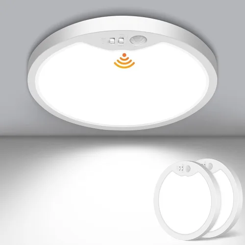 Vista 8 de Brightever Lámpara de Techo con Sensor de Movimiento de 7 Pulgadas Cableada, 15W 1500LM Lámpara de Techo Empotrada, Ultra Delgada 0.67 Pulgadas