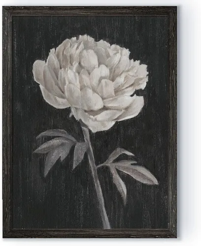 Vista 60 de Renditions Gallery- Lienzo enmarcado con flores blancas y negras Flores blancas y negras 1 juego/marco negro