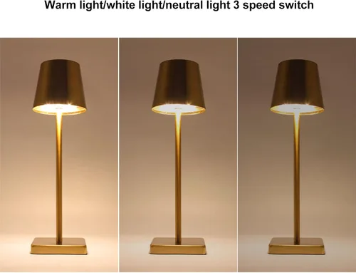 Vista 4 de ASHATA Lámpara táctil LED, lámpara inalámbrica, moderna, simple, recargable, de alto brillo, regulable, interruptor táctil inalámbrico