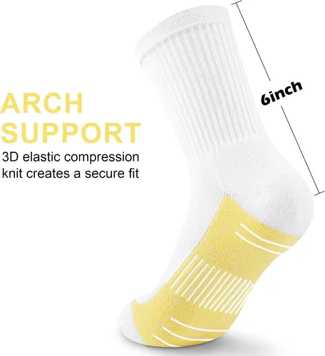 Vista 3 de Calcetines deportivos de compresión acolchados para mujer, 5 pares