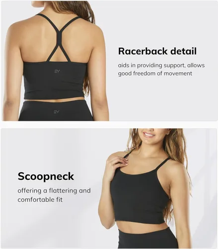 Vista 3 de Everyday Yoga Camiseta corta sin mangas para mujer, espalda cruzada, sujetadores de apoyo con tirantes, fresco, transpirable, sin costuras