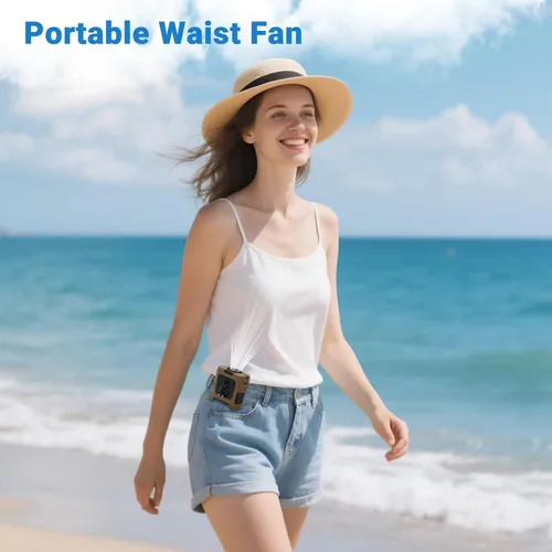 Vista 8 de Ventiladores portátiles con flujo de aire fuerte ventilador de cintura personal con tiempo de funcionamiento máximo de 40 horas, ventiladores