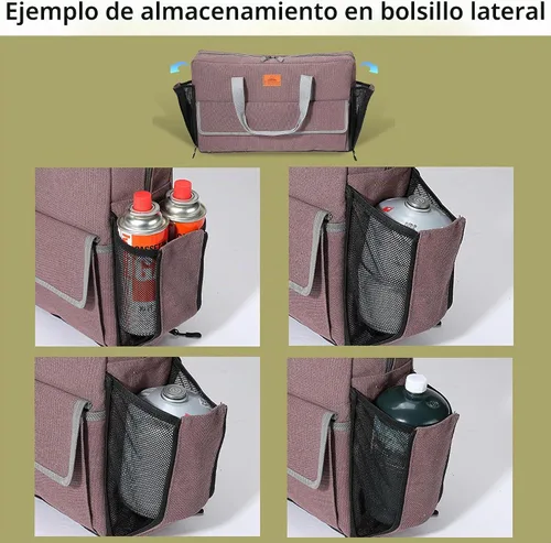Vista 5 de CAMPINGMOON - Funda de transporte para estufa de campamento Coleman de 2 quemadores, lona CM-B, bolsillos para combustible de gas