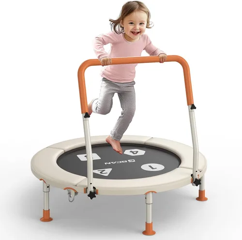 Vista 9 de BCAN BT1 - Trampolín plegable de 36 pulgadas, certificado ASTM, para niños de 1 a 6 años, mango ajustable, almohadilla de seguridad y patas