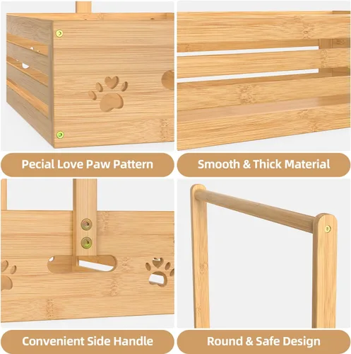 Vista 2 de BAMBOOHOMIE Perchero para Ropa de Bebé para Niños Pequeños, Perchero para Ropa de Mascotas con Caja de Almacenamiento y Barra Colgante Ajustable