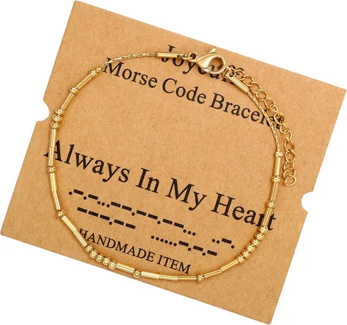 Vista 150 de JoycuFF Pulseras inspiradoras de código morse para mujeres, cuentas de plata, joyería con mantra de motivación, regalos para ella