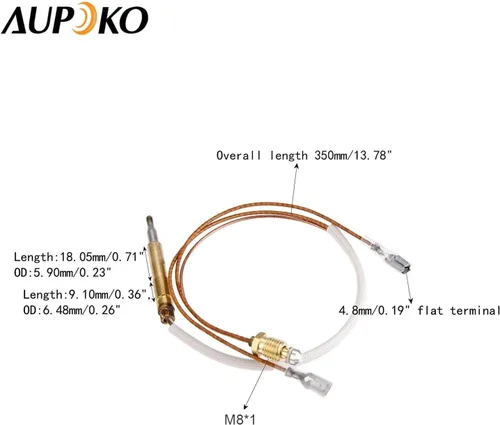 Vista 5 de Aupoko Piezas de calentador de gas para patio, termopar e interruptor antiinclinación, kit de seguridad para calentador de patio y habitación