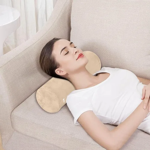 Vista 5 de Almohada y funda de almohada para el cuello para dormir, fundas de almohada redondas, almohada de cuello cilíndrico, almohada de apoyo para cama