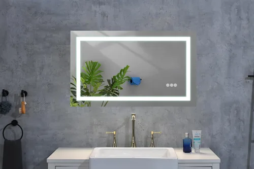 Vista 6 de 40 x 26 luces LED espejo montado en la pared para baño con alto lumen+antivaho control por separado + función de atenuación