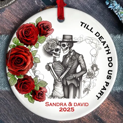 Vista 17 de Adorno personalizado de cerámica para parejas, adornos personalizados, regalo romántico de boda, regalo romántico para parejas, regalos de despedida