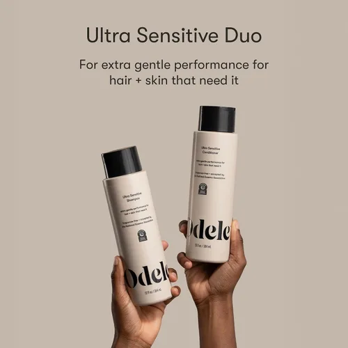 Vista 2 de Odele Juego de champú y acondicionador ultra sensible sin sulfato para una limpieza extra suave y todo tipo de cabello, 13 onzas líquidas cada uno