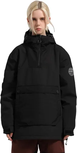 Vista 22 de GSOU SNOW - Chaqueta de esquí para mujer, abrigo de nieve, impermeable, cortavientos, chaqueta de snowboard, aislada, cálida, para invierno