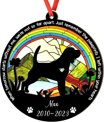 Vista 59 de Adorno personalizado para atrapasoles de sabueso afgano, adorno de Navidad de sabueso afgano, regalo para perro amante, sabueso afgano conmemorativo