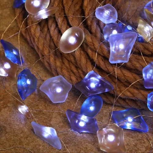 Vista 11 de WSgift Guirnalda de luces decorativas de tortuga marina, 18.7 pies, 40 luces LED USB enchufables con cable de cobre plateado, luces de hadas