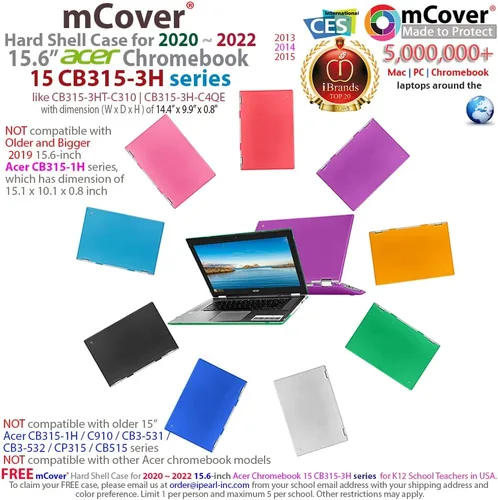 Vista 2 de mCover Funda compatible solo para computadora portátil Acer Chromebook 15 CB315-3H Series 2020 ~ 2022 de 15.6 pulgadas